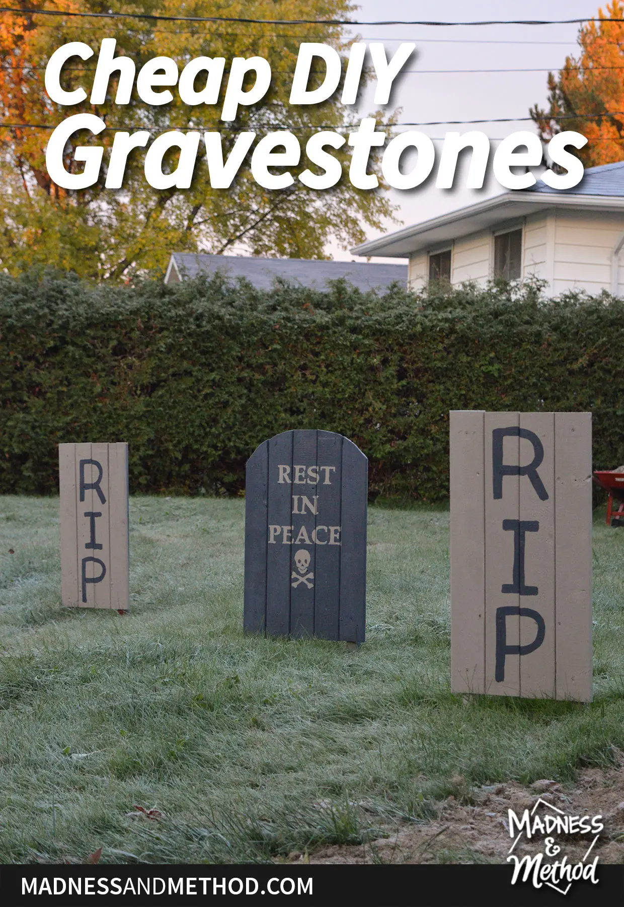 cheap diy gravestones text overlay with tombstones