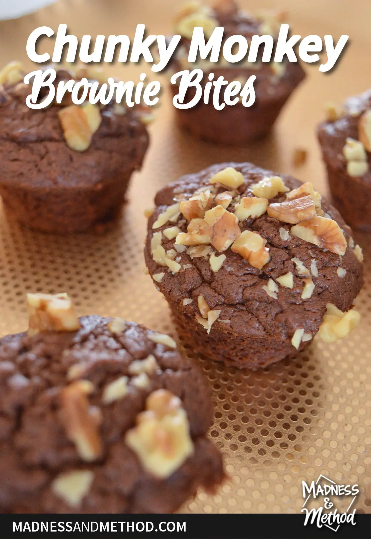 mini brownies with walnuts