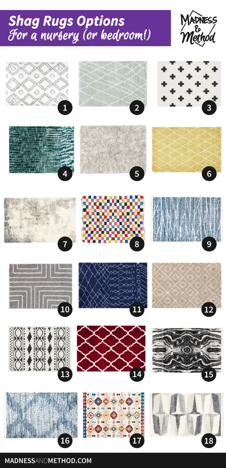 shag rug options roundup graphic