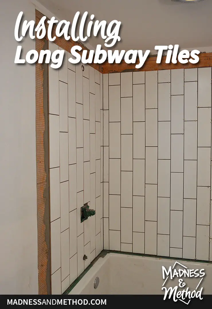 installing long subway tiles graphic
