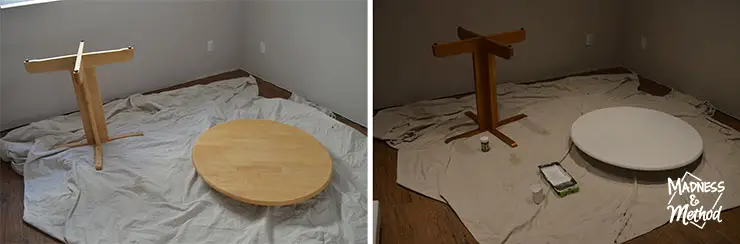 painting a wooden table