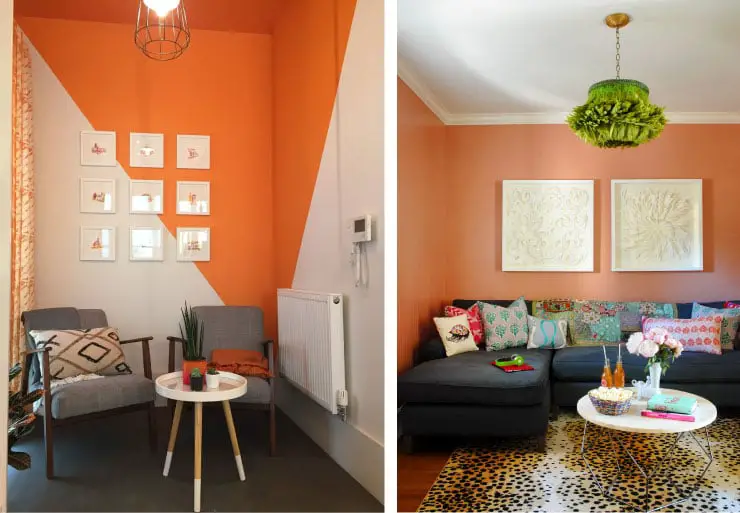 orange accent walls