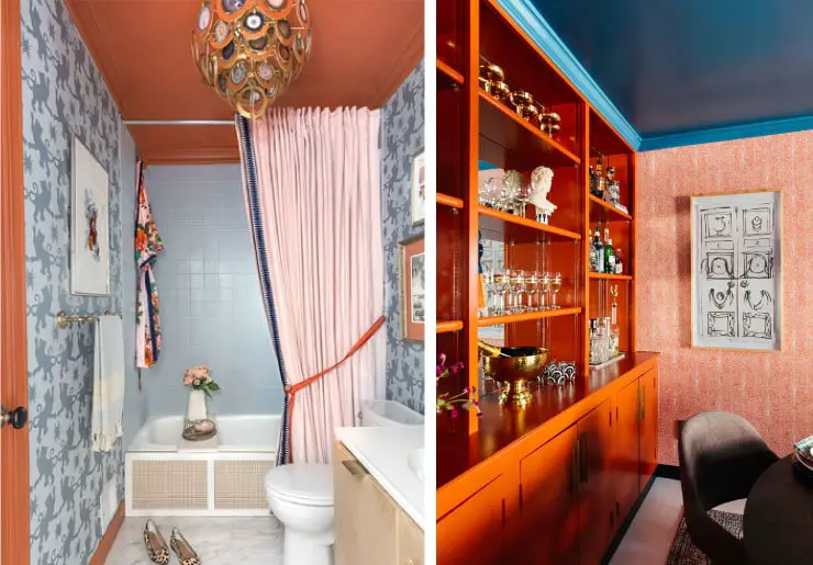 orange and blue rooms