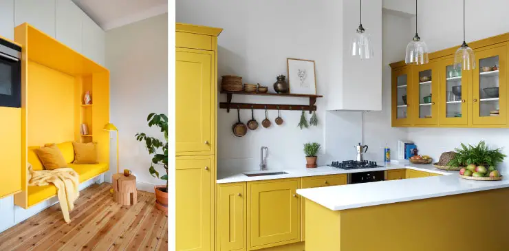 yellow cabinets