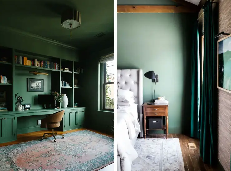 dark green rooms