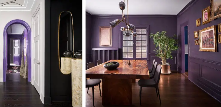 Purple dining clearance room walls
