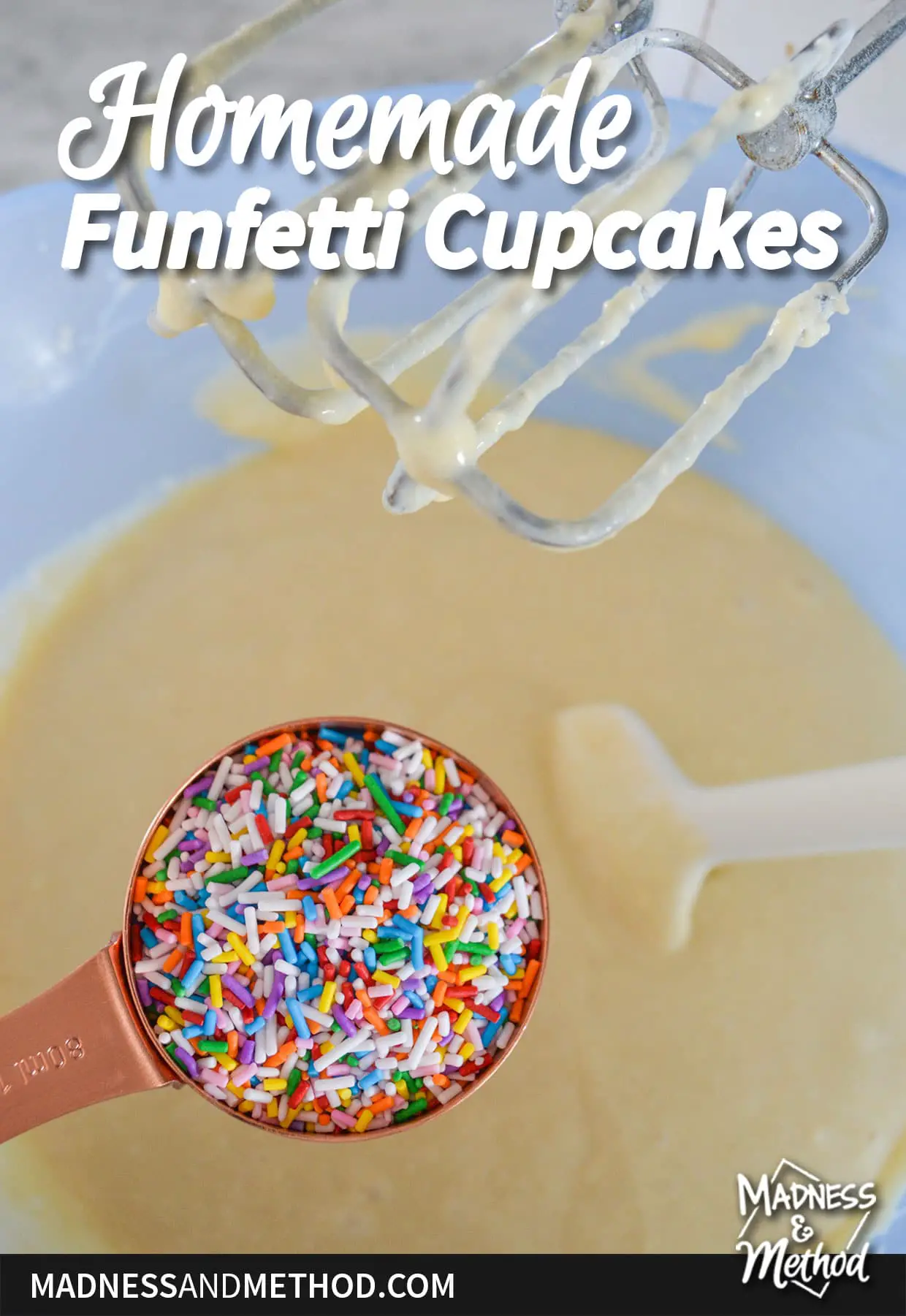 vanilla cake frosting with funfetti sprinkles