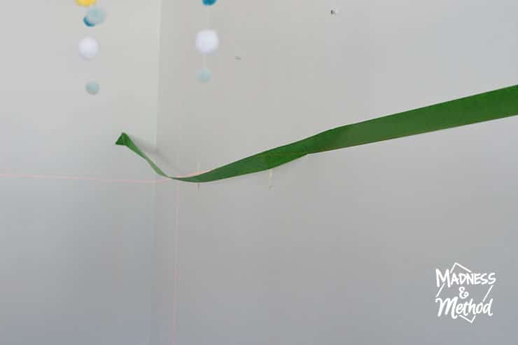 piece of painters tape on wall