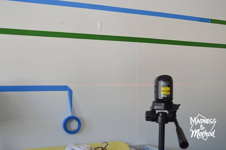 using laser level to make straight tape lines