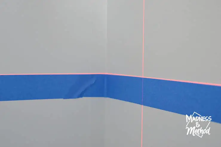 laser level light on painters tape