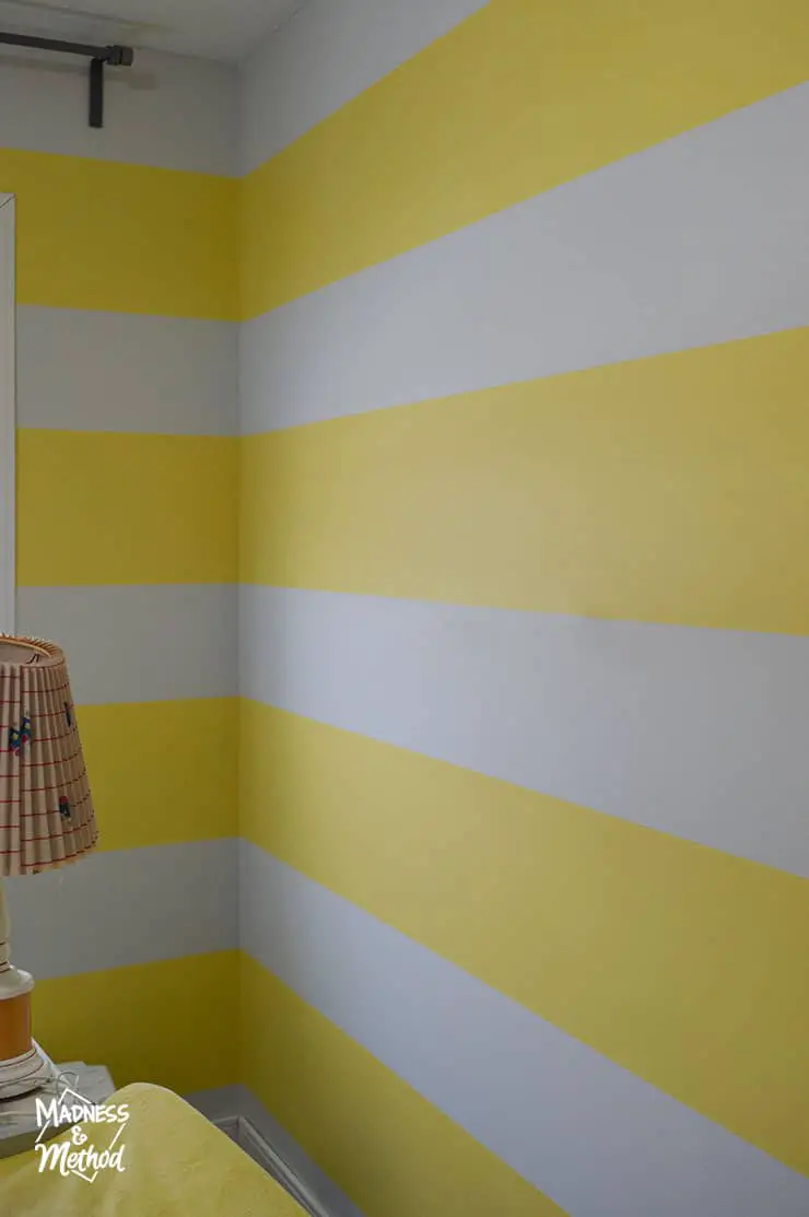 white and yellow striped wall