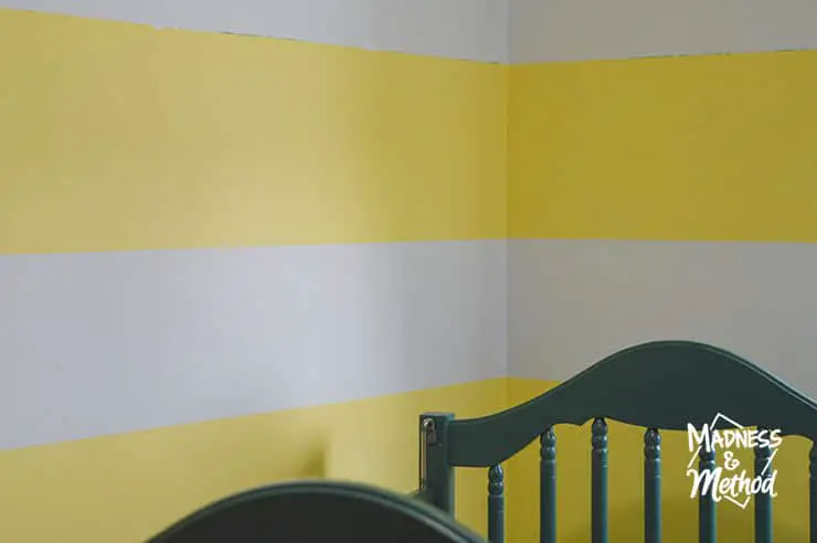 white and yellow stripes on wall