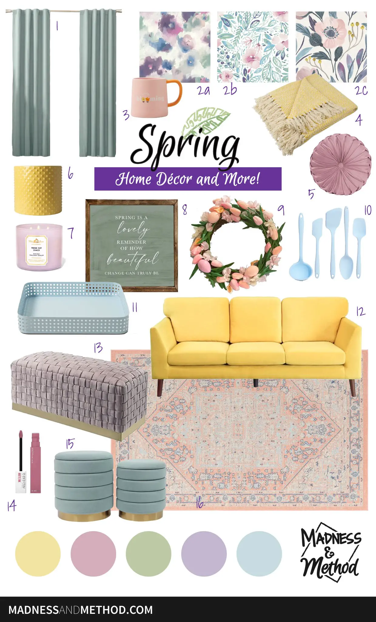 moodboard spring home decor products and more
