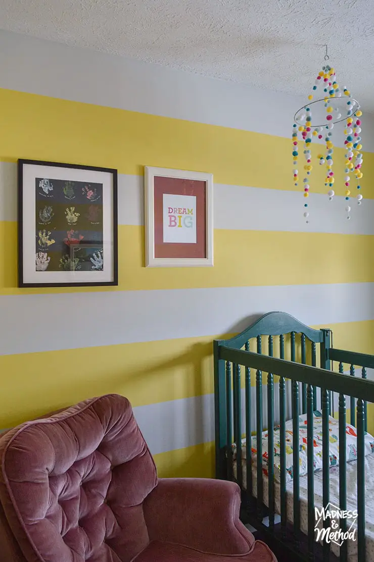 yellow white striped nursery