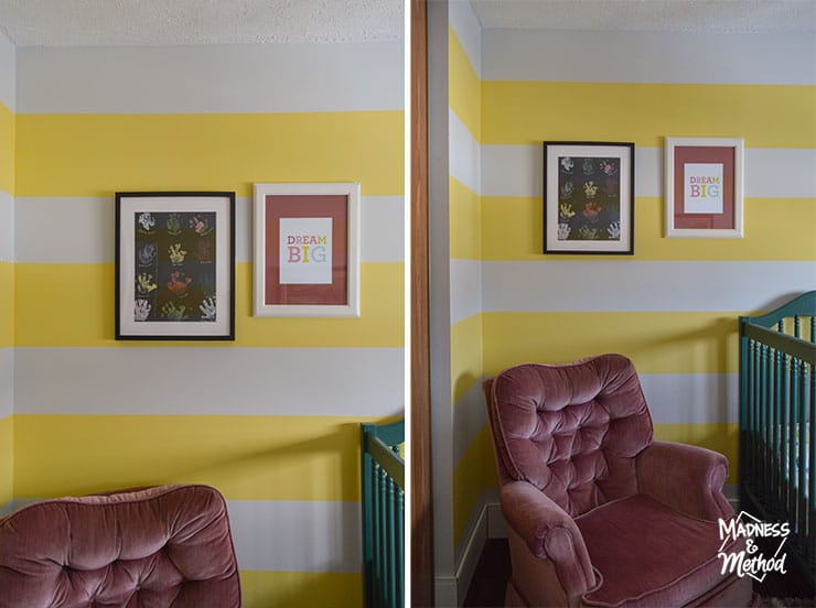 nursery frames closer and farther apart