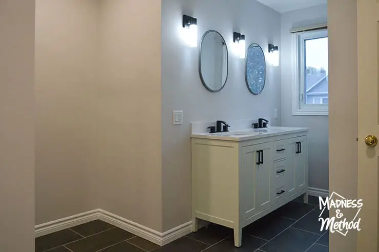 weird bathroom layout vanity hallway
