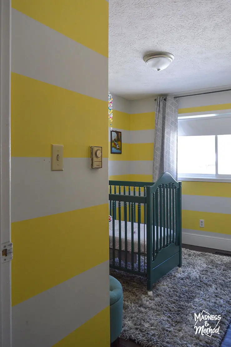 yellow white stripe nursery