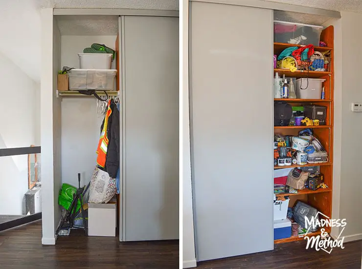 pantry and broom closet storage