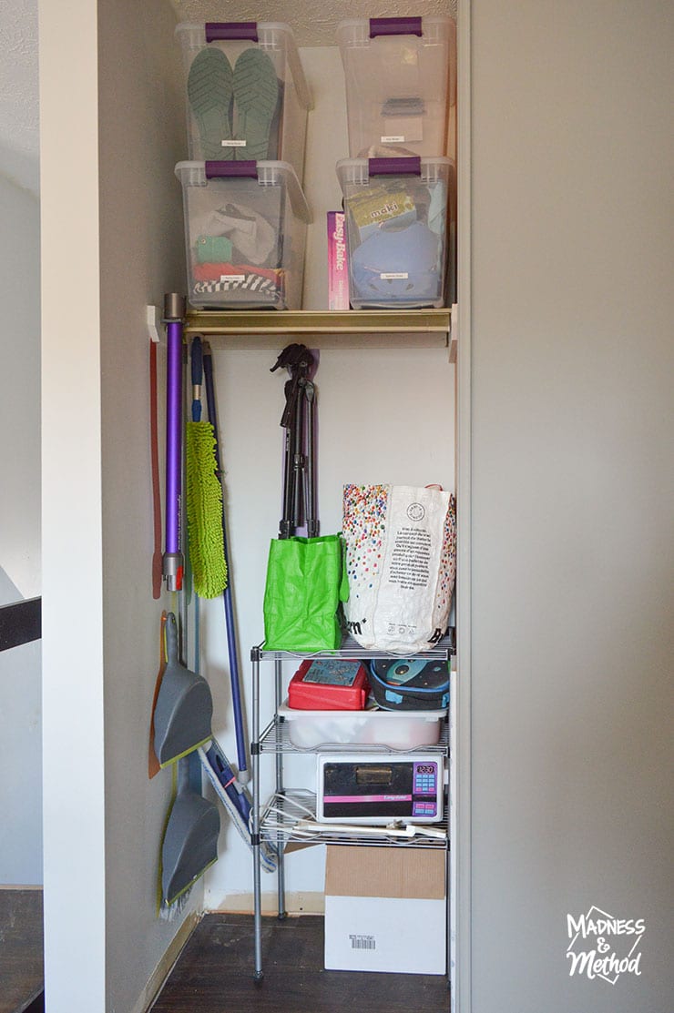 organized broom closet