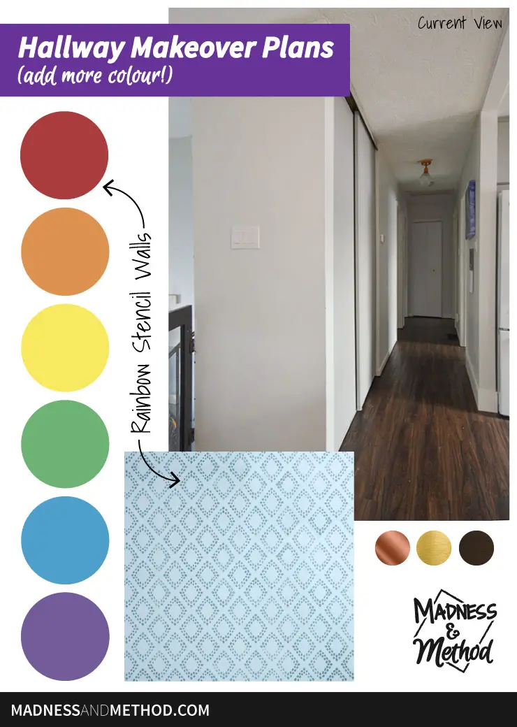 rainbow swatches graphic hallway photo