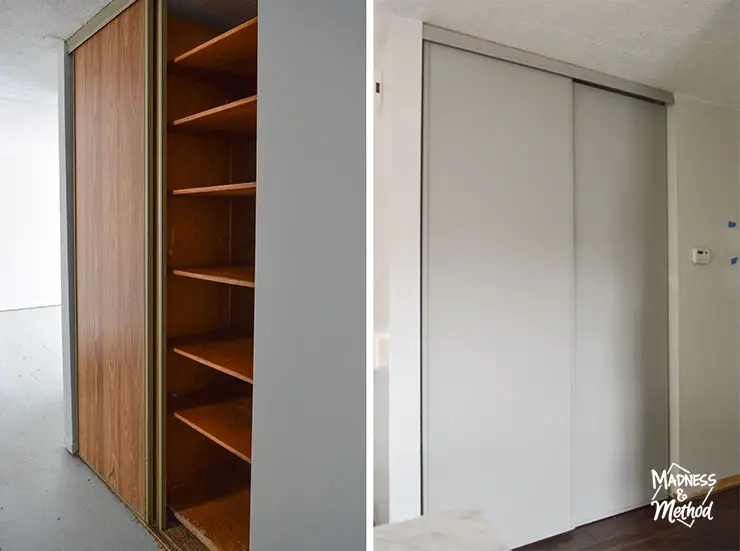 sliding closet doors before and after paint
