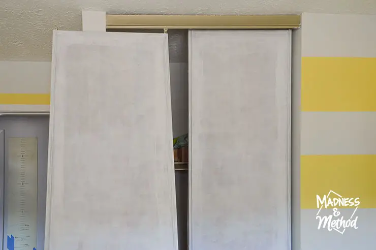 painting sliding closet doors on track