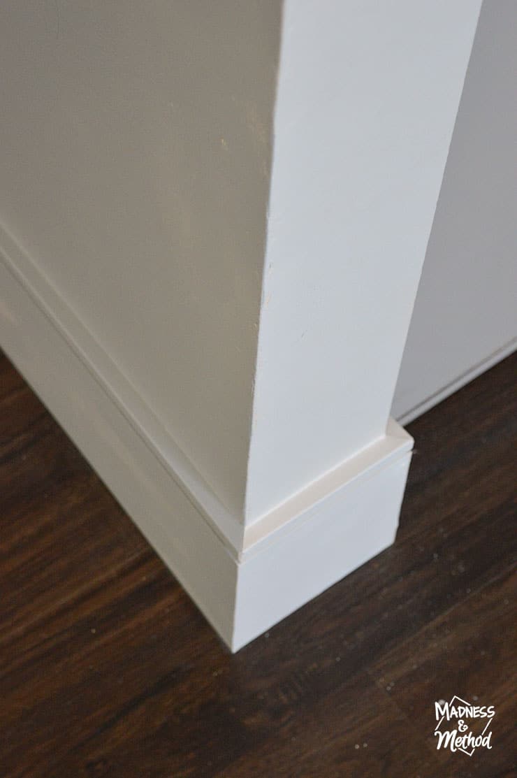 baseboard installation with wall paint