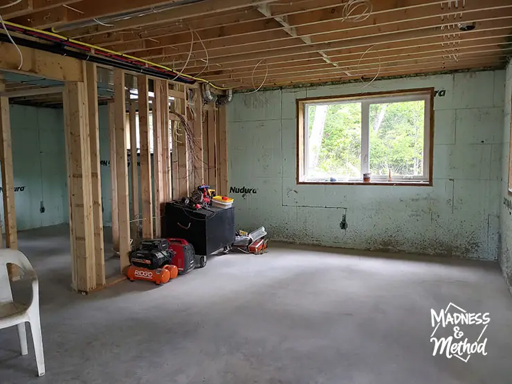 ICF basement without drywall