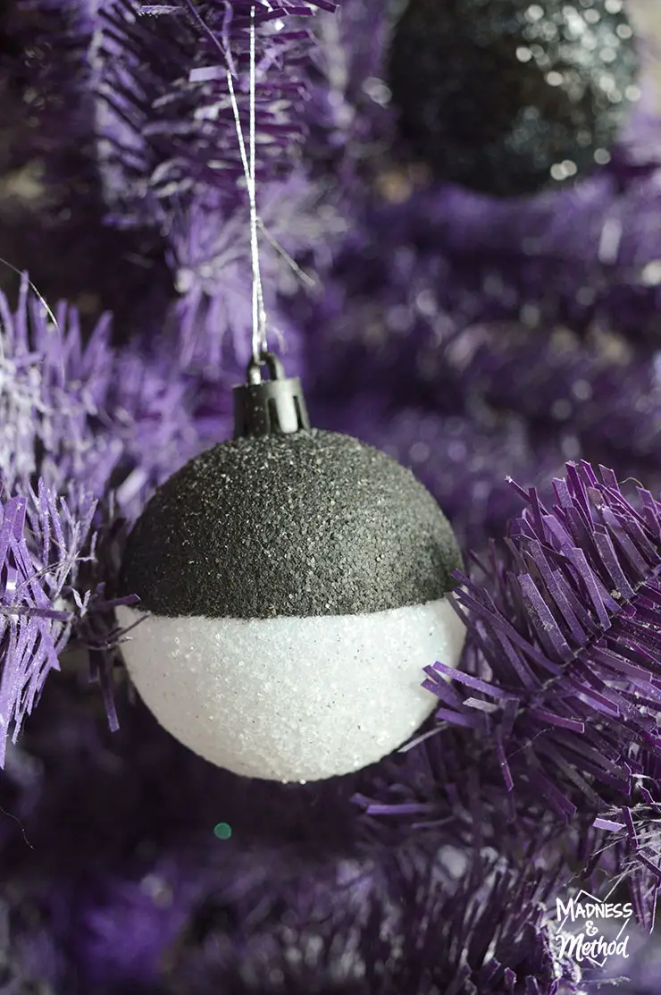 black and white christmas ornament