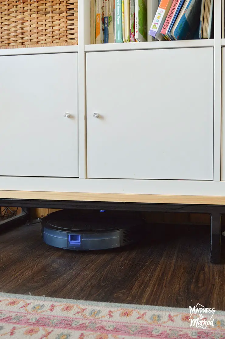 robot vacuum cleaner under cabinet