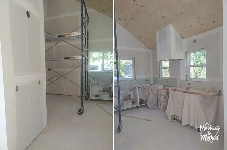 kitchen drywall progress