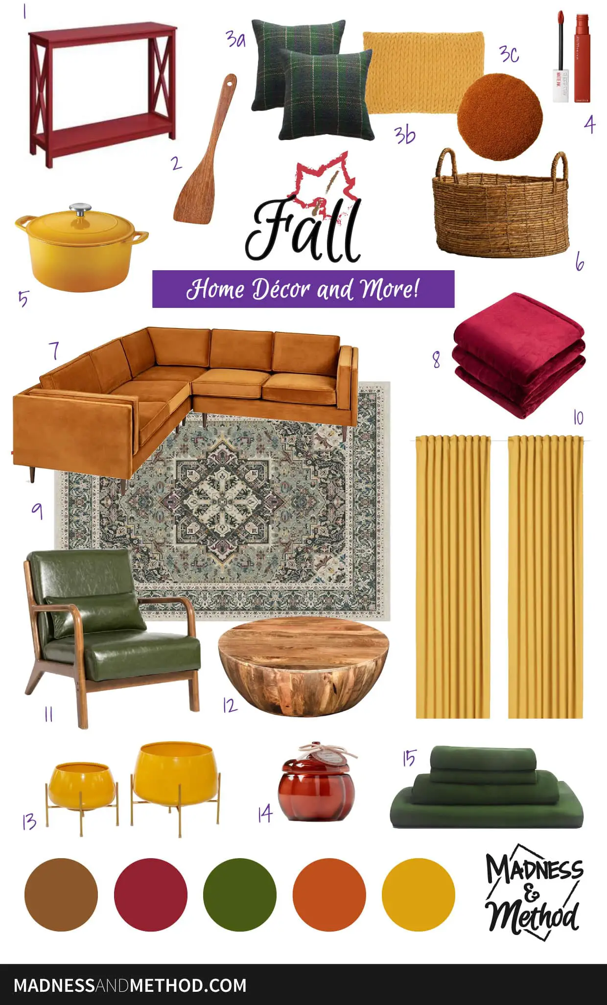 fall home decor and more product moodboard