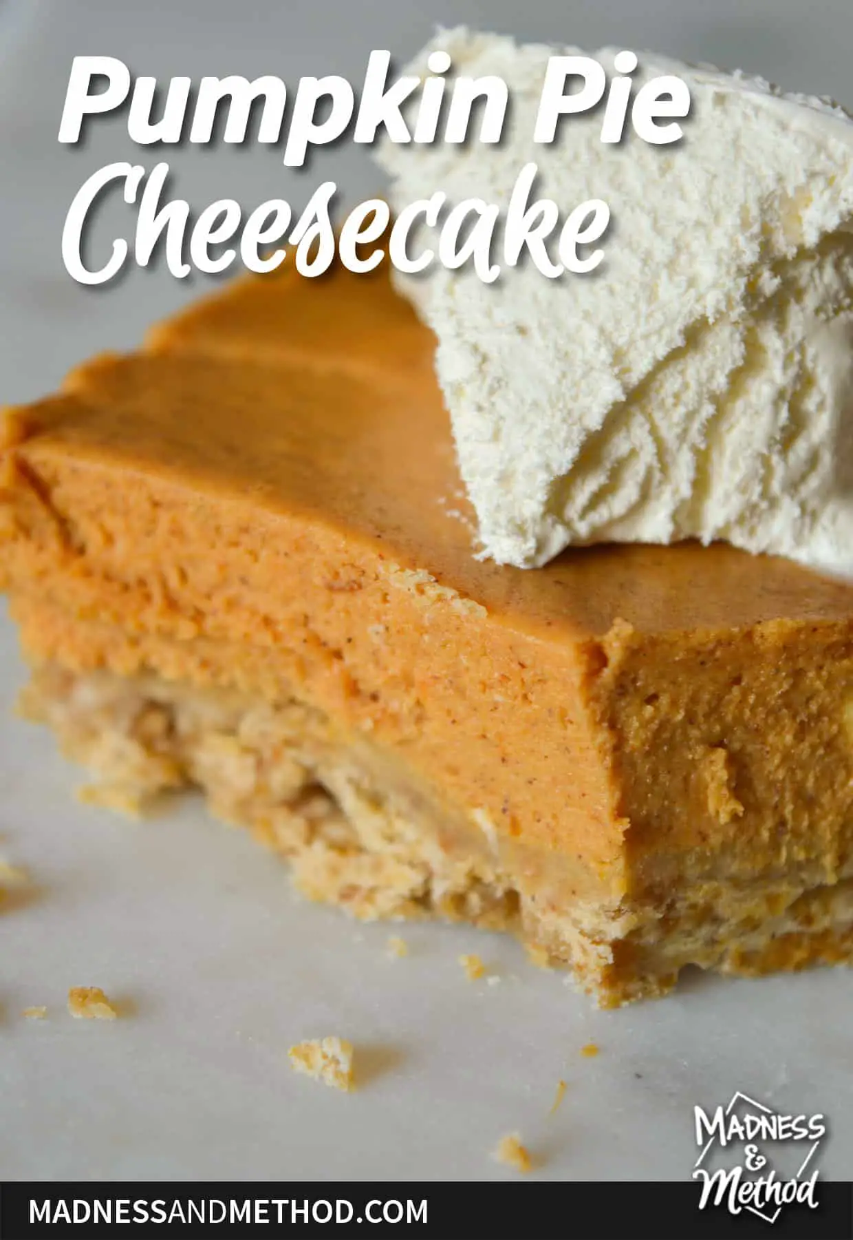 pumpkin pie cheesecake slice