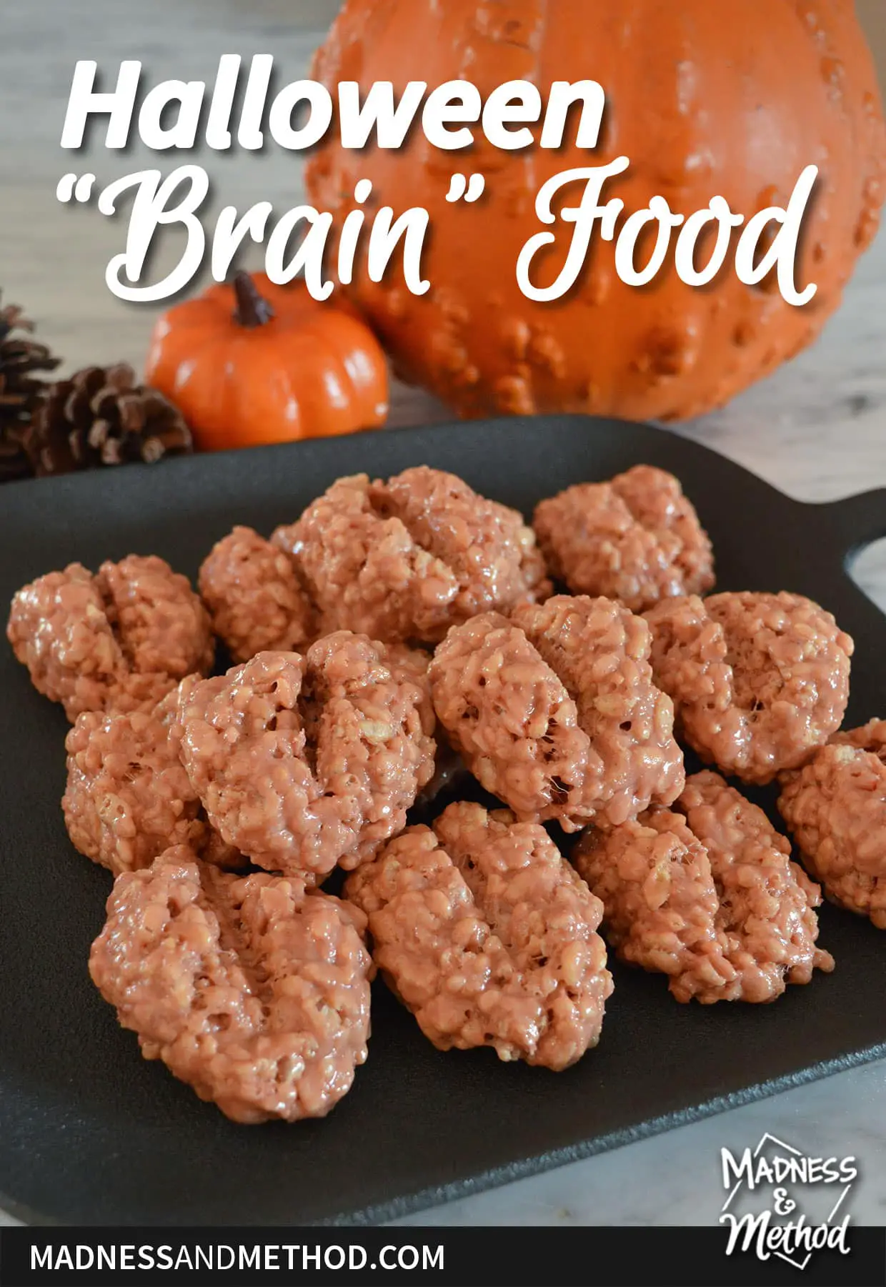 halloween brain food rice crispy treats