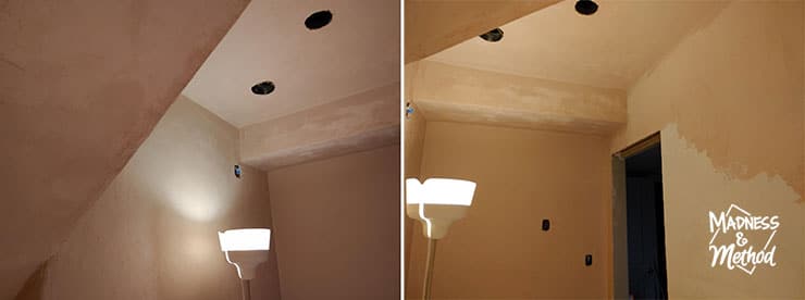 tinted microcement on ceiling