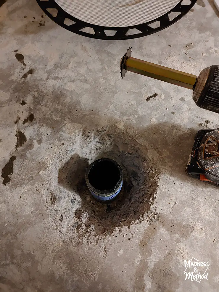 cutting plumbing pipe in concrete