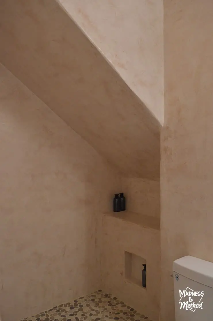 angled ceiling shower