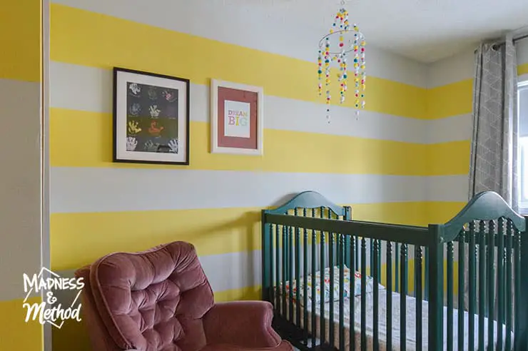 yellow white striped nursery