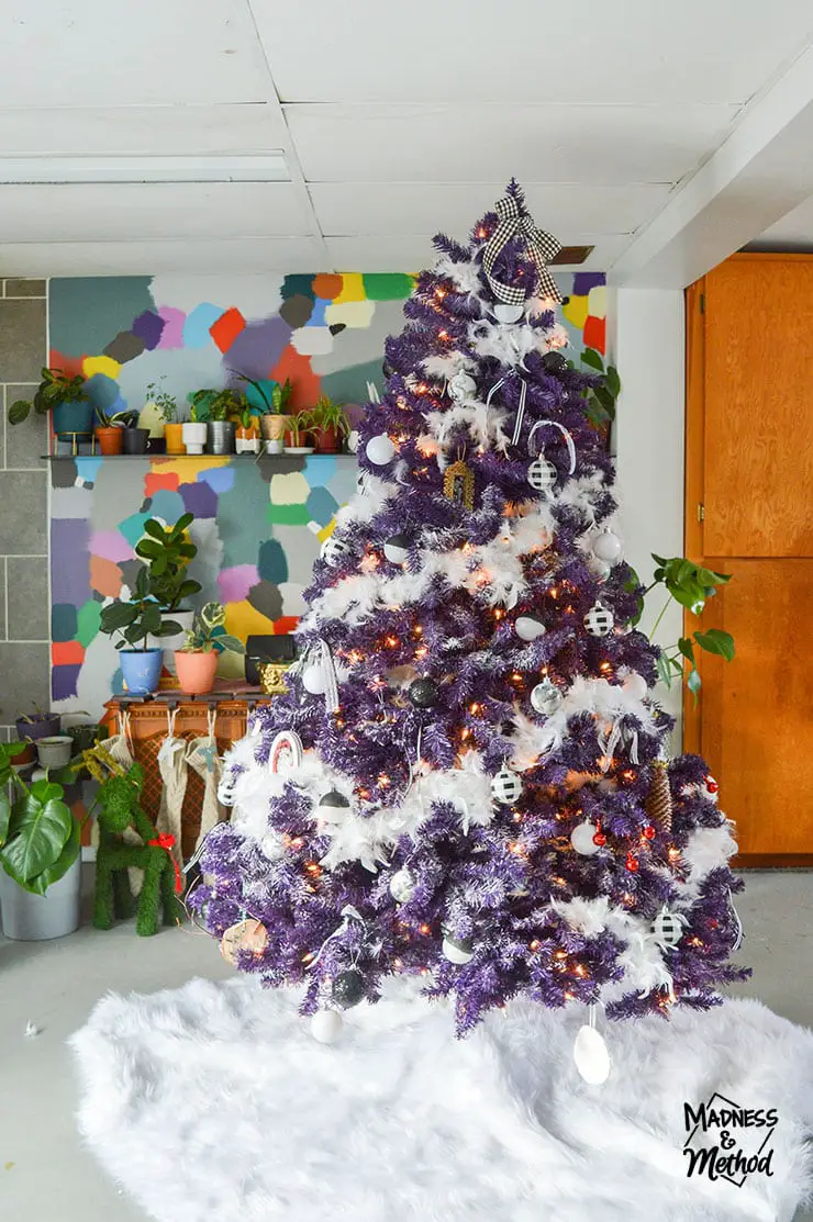 purple tree near plants