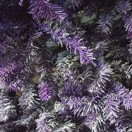 purple flocked christmas tree