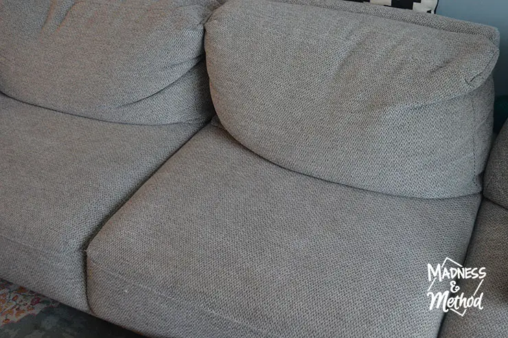 gray sofa after cleaning