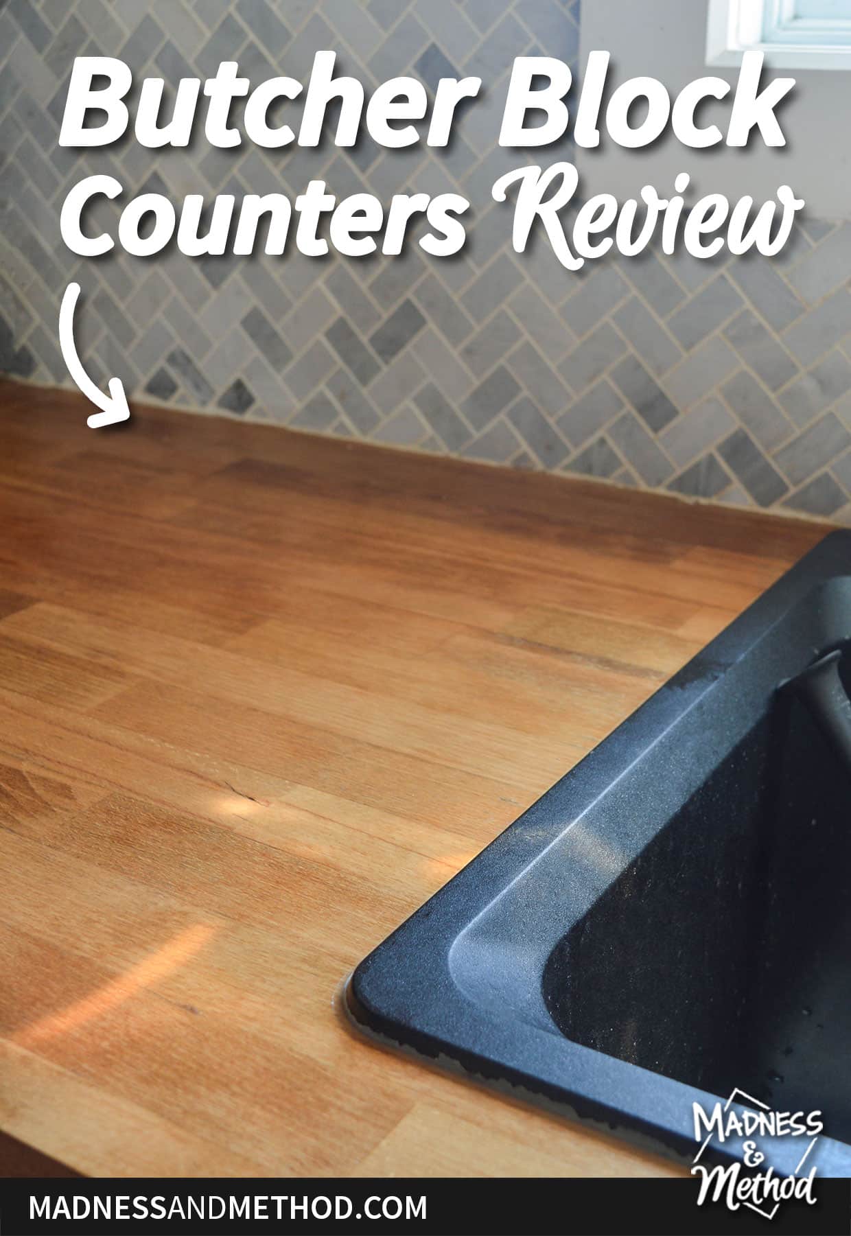 Butcher block backsplash deals