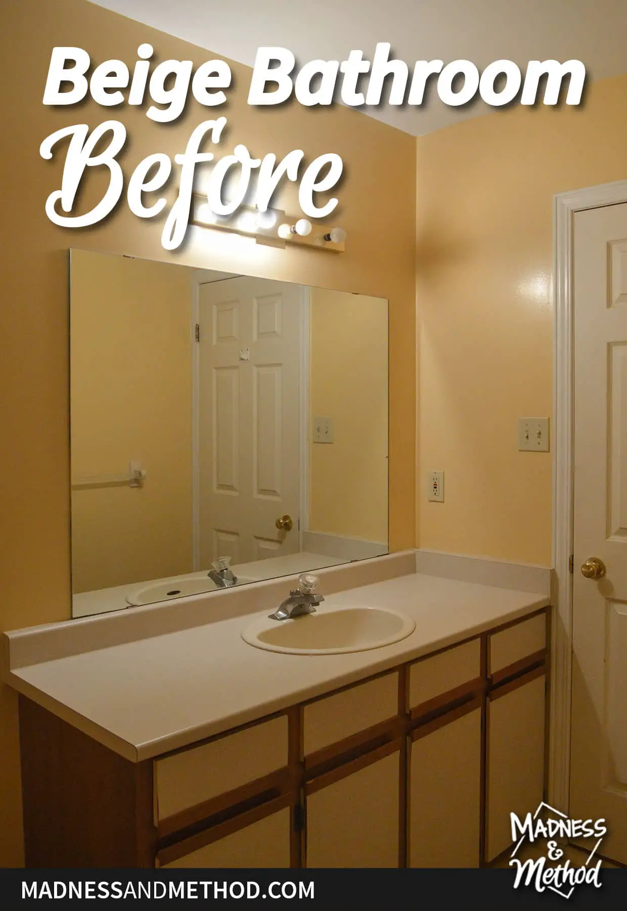 beige bathroom before 80s vanity
