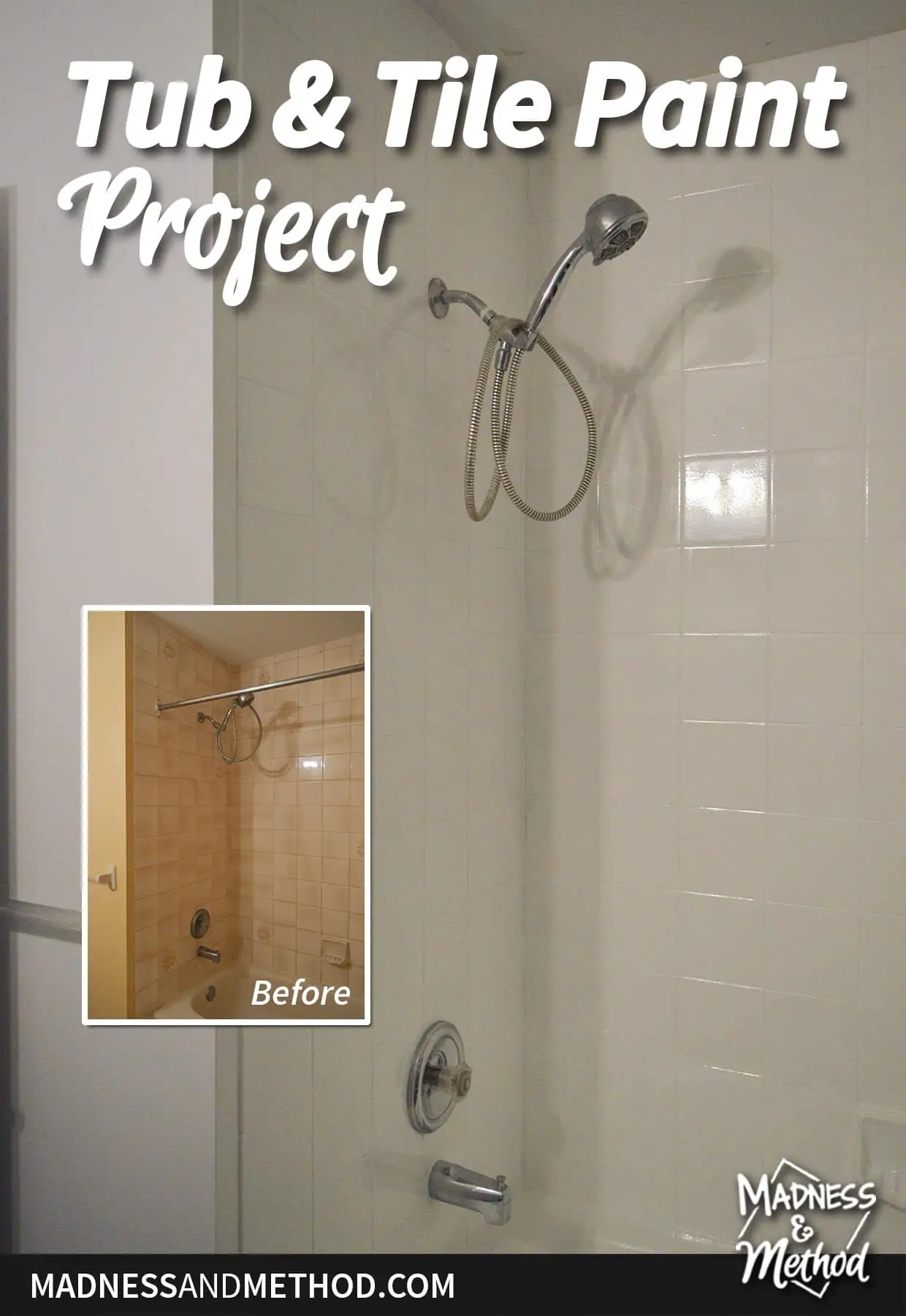 tub and tile paint project before after
