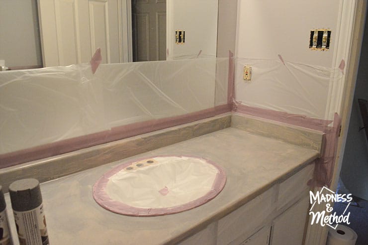 spray painting bathroom counters