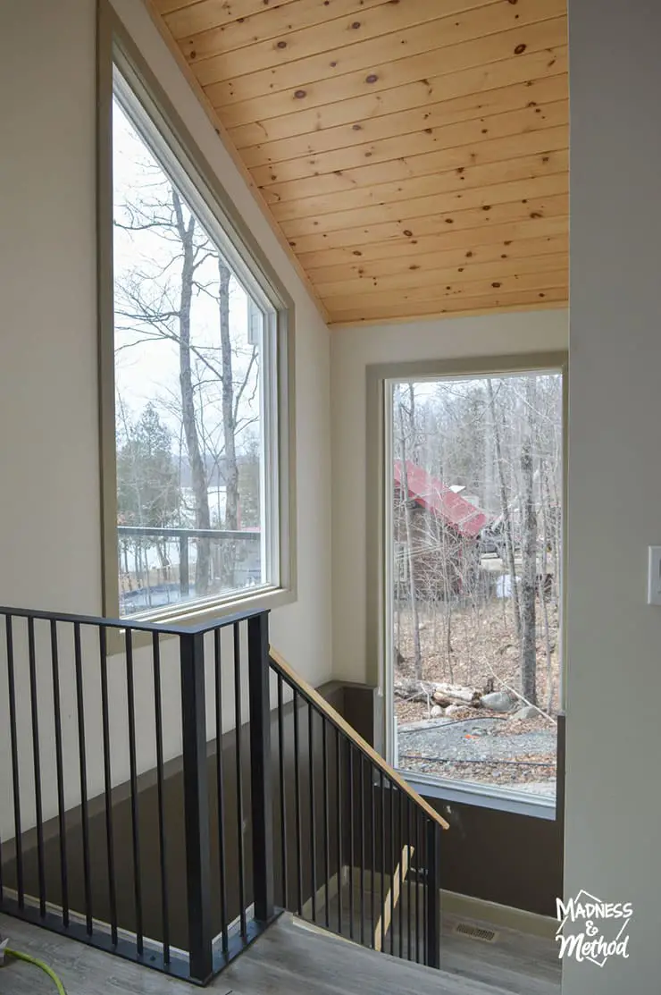 large windows in staircase