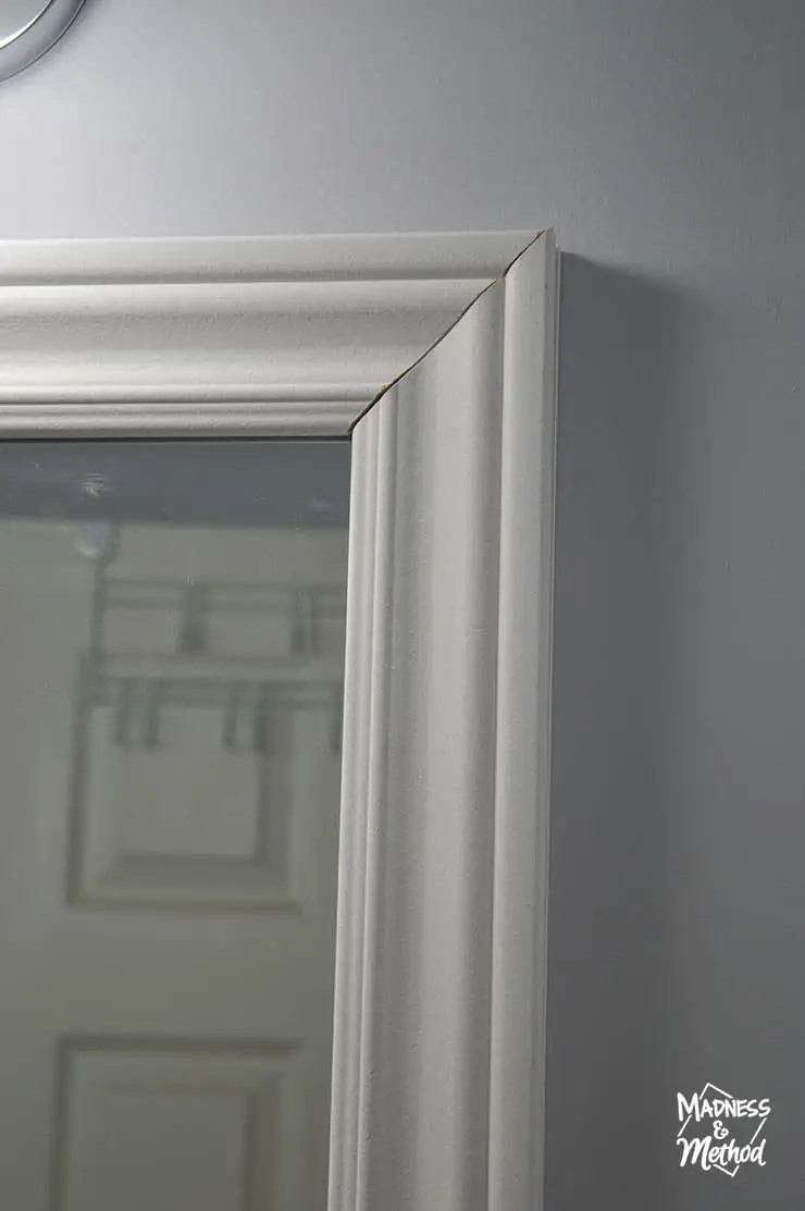 mitered bathroom mirror frame