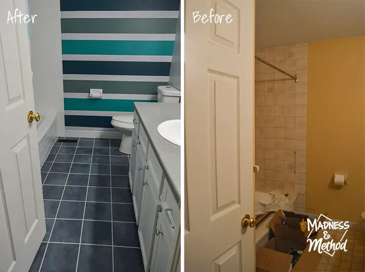 painted bathroom before after