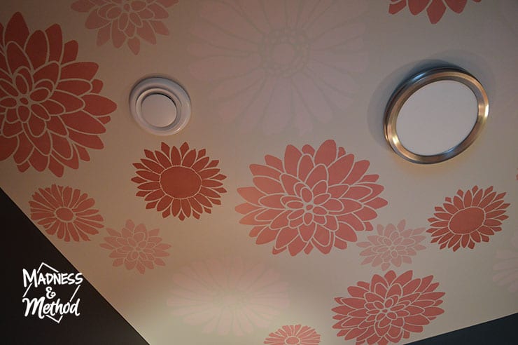 Floral stencil for painting walls