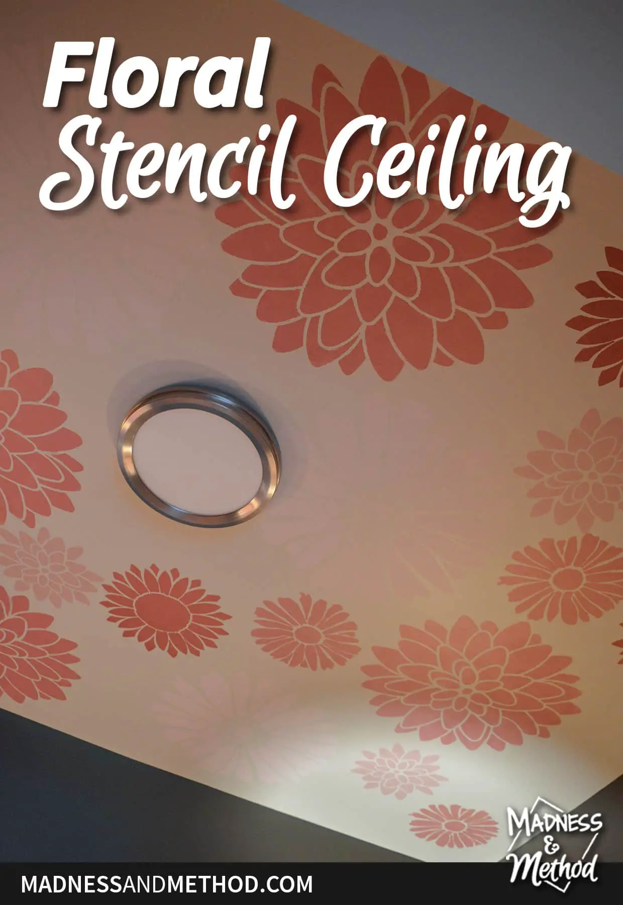 floral stencil ceiling graphic